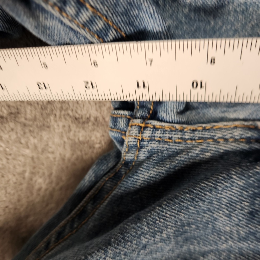 Levi's 505 Jeans Mens‎ 34X30 Blue Light Wash Button Fly Straight Leg STAIN - Picture 4 of 13